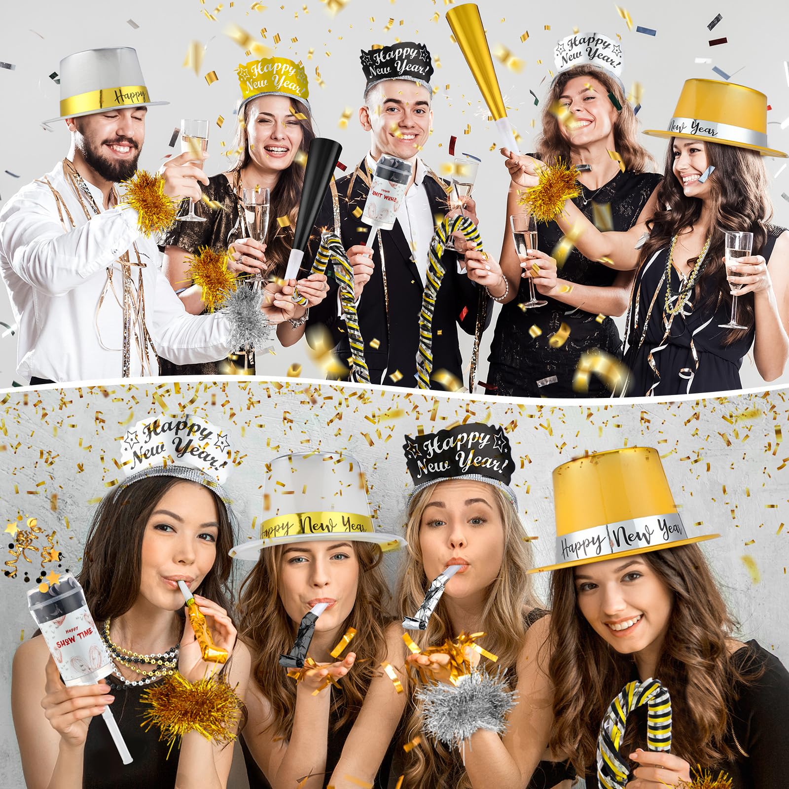 New Year's Eve Party Decoration Kit for 24 Guests 106 Piece Celebration Set