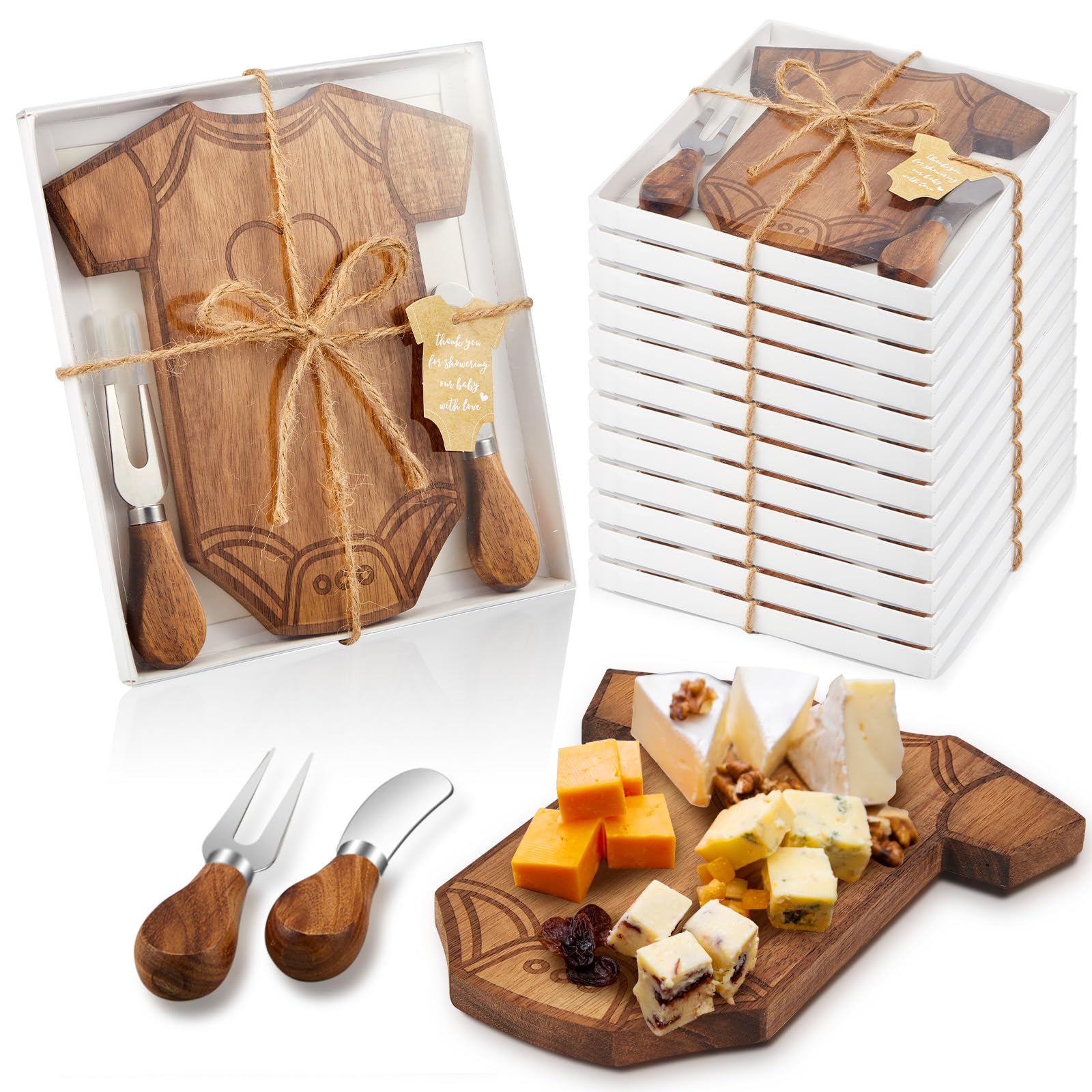 Mini Charcuterie Board Party Favor Gift Set with Gift Boxes and Utensils