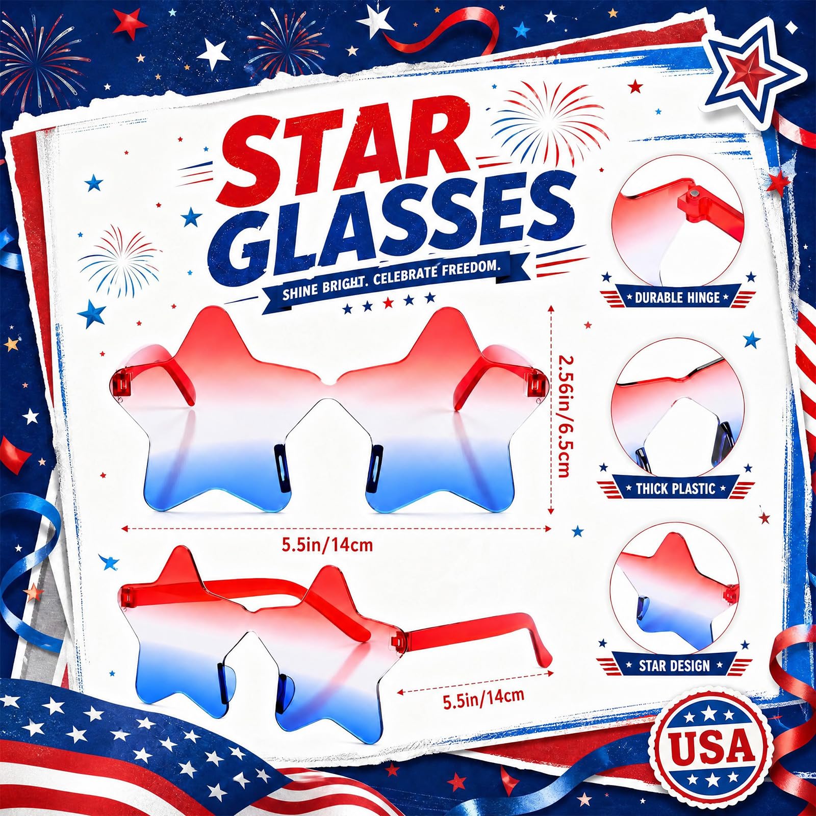Party Favor Accessory Set with Headbands Necklaces and Glasses 96 Pack