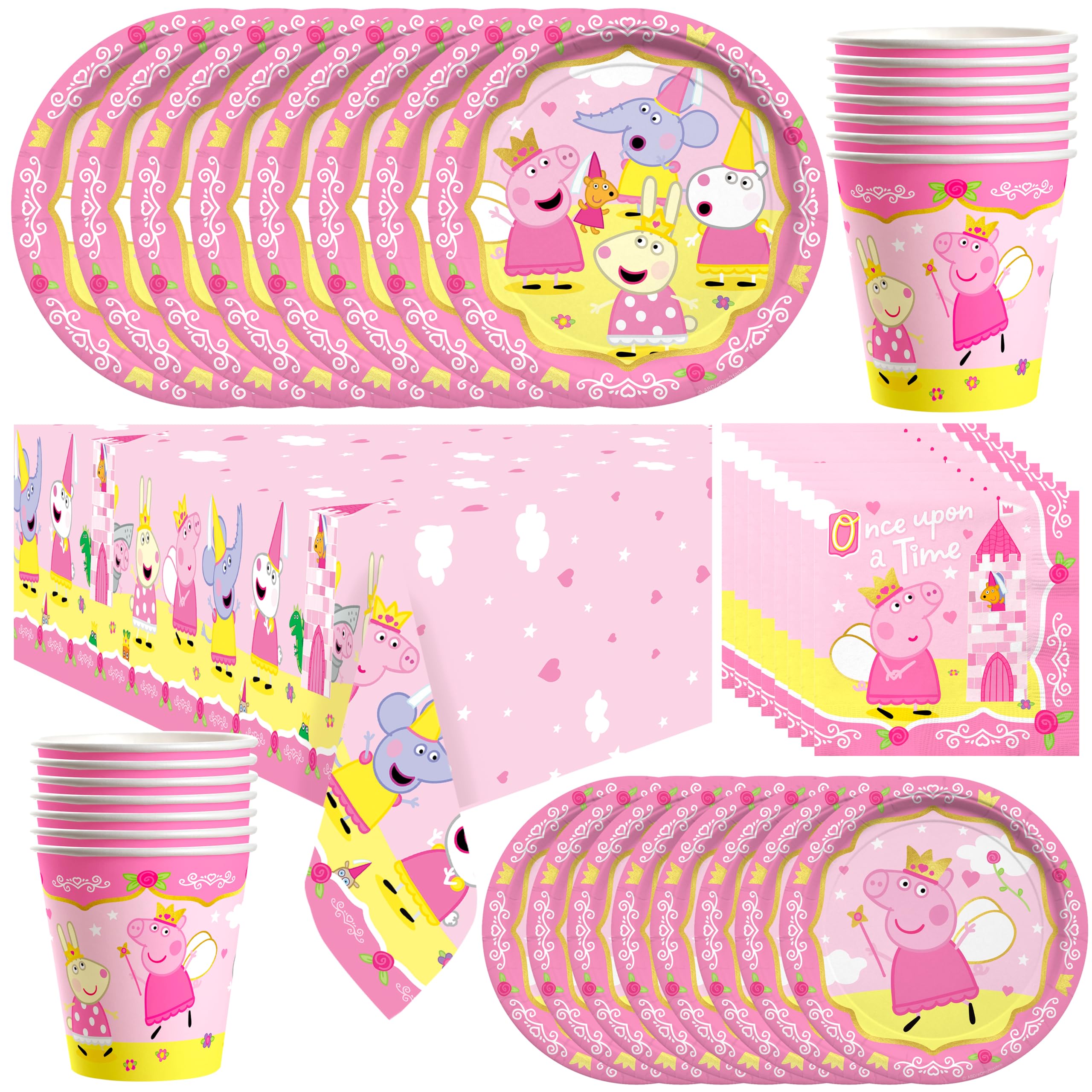 Princess Peppa Birthday Dinnerware Deluxe Set