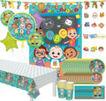 Kids Birthday Party Supplies Kit for 16 Guests Plates Cups Napkins Tablecloth Balloons