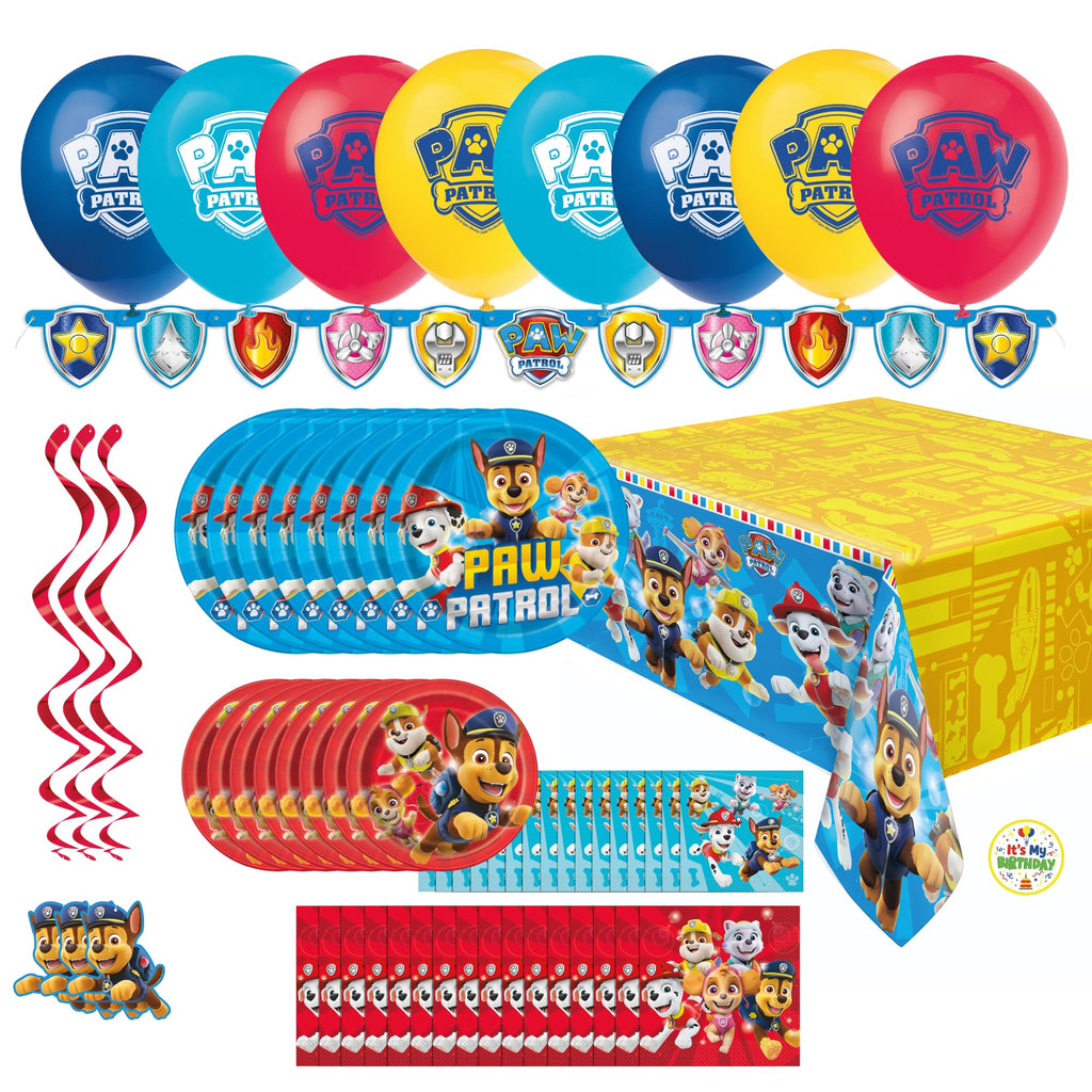 Kids Birthday Party Supplies Kit for 16 Guests 79 Piece Set Plates Napkins Balloons Banner