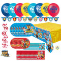 Kids Birthday Party Supplies Kit for 16 Guests 79 Piece Set Plates Napkins Balloons Banner